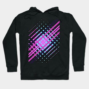 Geometric pattern stripes pink black Hoodie